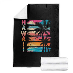 Vintage Hawaii Tropical Beach Vacation Throw Blanket