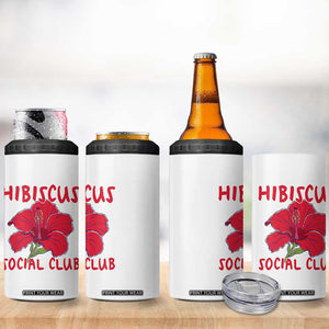Hibiscus Flower 4 in 1 Can Cooler Tumbler Aloha Hawaii Tropical Beach Vacation