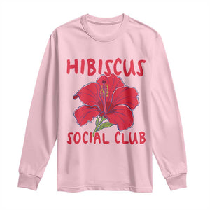 Hibiscus Flower Long Sleeve Shirt Aloha Hawaii Tropical Beach Vacation