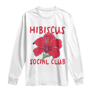 Hibiscus Flower Long Sleeve Shirt Aloha Hawaii Tropical Beach Vacation