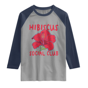 Hibiscus Flower Raglan Shirt Aloha Hawaii Tropical Beach Vacation