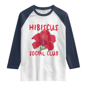 Hibiscus Flower Raglan Shirt Aloha Hawaii Tropical Beach Vacation