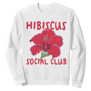 Hibiscus Flower Sweatshirt Aloha Hawaii Tropical Beach Vacation