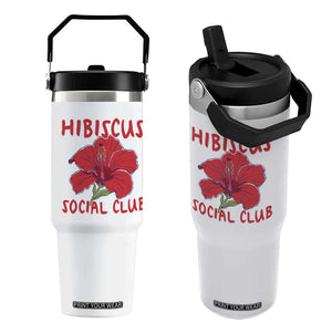 Hibiscus Flower Flip Straw Tumbler Aloha Hawaii Tropical Beach Vacation