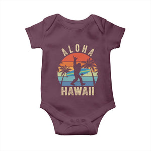 Funny Bigfoot Aloha Hawaiian Surfing Baby Onesie Tropical Beach Surfer Gift