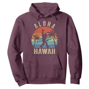 Funny Bigfoot Aloha Hawaiian Surfing Hoodie Tropical Beach Surfer Gift