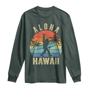 Funny Bigfoot Aloha Hawaiian Surfing Long Sleeve Shirt Tropical Beach Surfer Gift