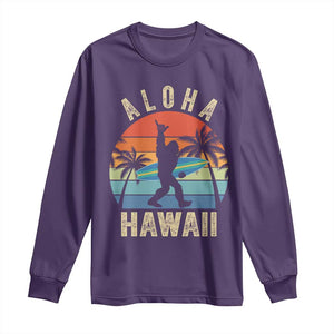 Funny Bigfoot Aloha Hawaiian Surfing Long Sleeve Shirt Tropical Beach Surfer Gift
