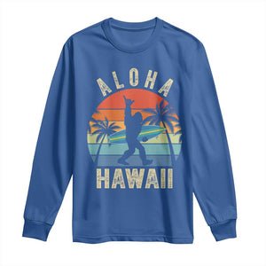 Funny Bigfoot Aloha Hawaiian Surfing Long Sleeve Shirt Tropical Beach Surfer Gift