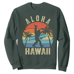 Funny Bigfoot Aloha Hawaiian Surfing Sweatshirt Tropical Beach Surfer Gift