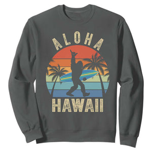 Funny Bigfoot Aloha Hawaiian Surfing Sweatshirt Tropical Beach Surfer Gift