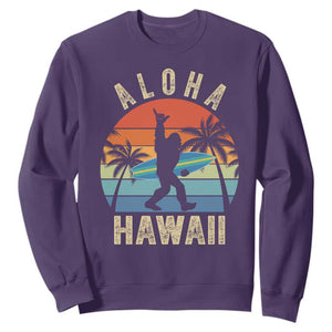 Funny Bigfoot Aloha Hawaiian Surfing Sweatshirt Tropical Beach Surfer Gift