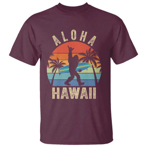 Funny Bigfoot Aloha Hawaiian Surfing T Shirt Tropical Beach Surfer Gift