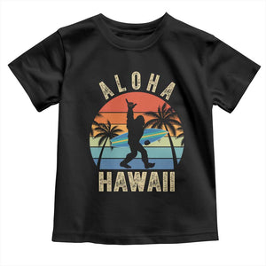 Funny Bigfoot Aloha Hawaiian Surfing Toddler T Shirt Tropical Beach Surfer Gift