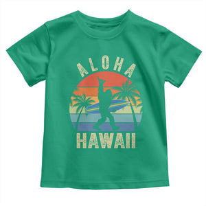 Funny Bigfoot Aloha Hawaiian Surfing Toddler T Shirt Tropical Beach Surfer Gift