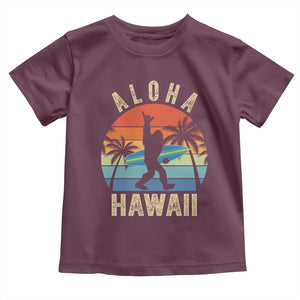 Funny Bigfoot Aloha Hawaiian Surfing Toddler T Shirt Tropical Beach Surfer Gift
