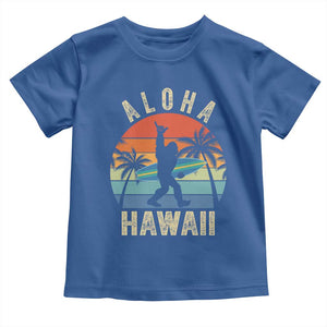 Funny Bigfoot Aloha Hawaiian Surfing Toddler T Shirt Tropical Beach Surfer Gift