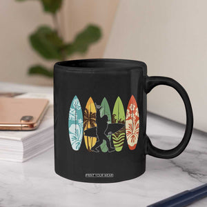 Funny Bigfoot Aloha Hawaiian Surfing Tropical Beach Surfer Coffee Mug