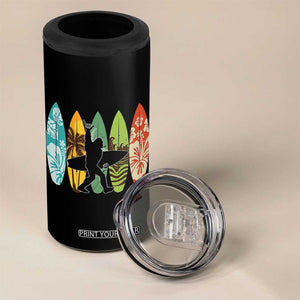 Funny Bigfoot Aloha Hawaiian Surfing Tropical Beach Surfer 4 in 1 Can Cooler Tumbler