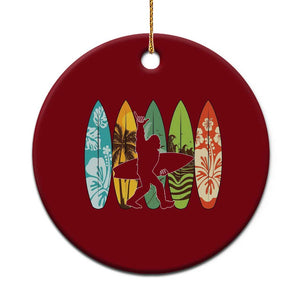 Funny Bigfoot Aloha Hawaiian Surfing Tropical Beach Surfer Ceramic Ornament