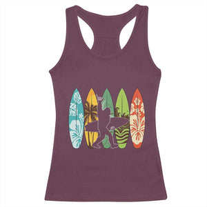 Funny Bigfoot Aloha Hawaiian Surfing Tropical Beach Surfer Racerback Tank Top