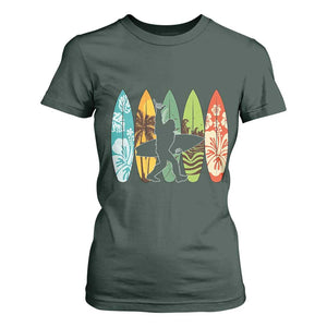 Funny Bigfoot Aloha Hawaiian Surfing Tropical Beach Surfer T Shirt For Women
