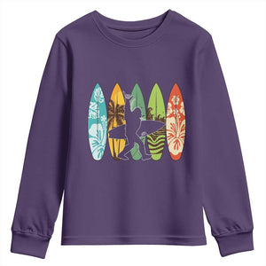 Funny Bigfoot Aloha Hawaiian Surfing Tropical Beach Surfer Youth Sweatshirt TS14 Purple Print Your Wear