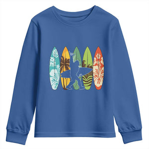 Funny Bigfoot Aloha Hawaiian Surfing Tropical Beach Surfer Youth Sweatshirt TS14 Royal Blue Print Your Wear