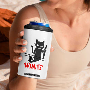 Murder Cat What 4 in 1 Can Cooler Tumbler Funny Black Kitty Holding Knife Meme TS14 Print Your Wear