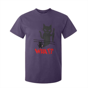 Murder Cat What T Shirt For Kid Funny Black Kitty Holding Knife Meme TS14 Purple Print Your Wear