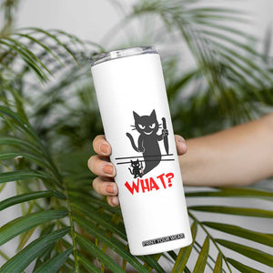Murder Cat What Skinny Tumbler Funny Black Kitty Holding Knife Meme TS14 Print Your Wear