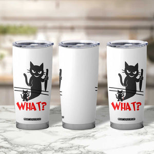 Murder Cat What Tumbler Cup Funny Black Kitty Holding Knife Meme TS14 Print Your Wear