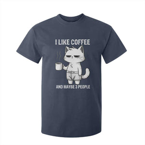 I Like Coffee And Maybe Three People T Shirt For Kid Funny Cat Coffee Lover TS14 Navy Print Your Wear