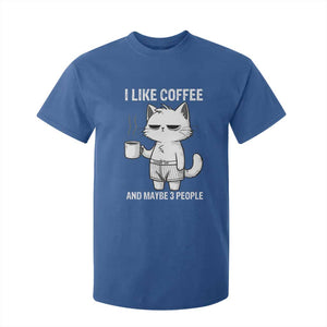 I Like Coffee And Maybe Three People T Shirt For Kid Funny Cat Coffee Lover TS14 Royal Blue Print Your Wear