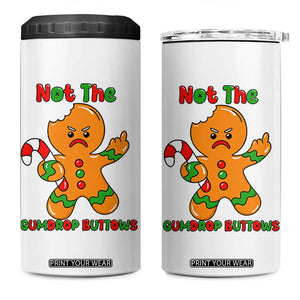 Not The Gumdrop Buttows 4 in 1 Can Cooler Tumbler Funny Christmas Gingerbread Man Meme TS14 One Size: 16 oz White Print Your Wear