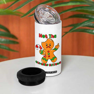 Not The Gumdrop Buttows 4 in 1 Can Cooler Tumbler Funny Christmas Gingerbread Man Meme TS14 Print Your Wear