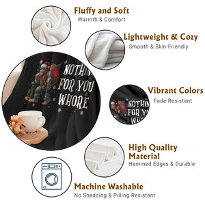 Funny Bigfoot Santa Christmas Throw Blanket Nothing For You Whore Merry Squatchmas TS14 Print Your Wear