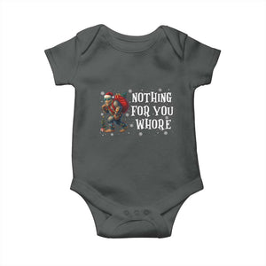 Funny Bigfoot Santa Christmas Baby Onesie Nothing For You Whore Merry Squatchmas TS14 Dark Heather Print Your Wear