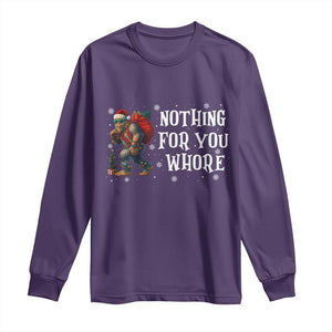 Funny Bigfoot Santa Christmas Long Sleeve Shirt Nothing For You Whore Merry Squatchmas TS14 Purple Print Your Wear