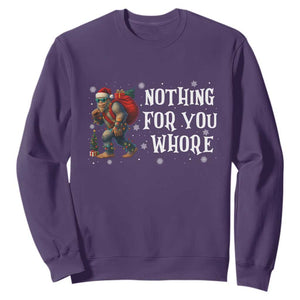 Funny Bigfoot Santa Christmas Sweatshirt Nothing For You Whore Merry Squatchmas TS14 Purple Print Your Wear