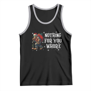 Funny Bigfoot Santa Christmas Tank Top Nothing For You Whore Merry Squatchmas TS14 Black Athletic Heather Print Your Wear