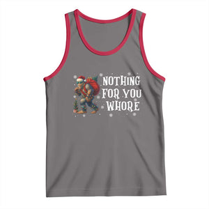 Funny Bigfoot Santa Christmas Tank Top Nothing For You Whore Merry Squatchmas TS14 Deep Heather Red Print Your Wear
