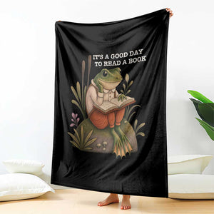 Cute Frog Reading Throw Blanket It Is A Good Day To Read A Book TS14 Print Your Wear