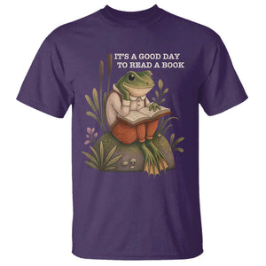 Cute Frog Reading T Shirt It Is A Good Day To Read A Book TS14 Purple Print Your Wear