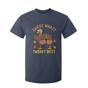 Funny Turkey Thanksgiving T Shirt For Kid Guess What Twerky Butt TS14 Navy Print Your Wear