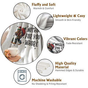 Funny Bigfoot Christmas Throw Blanket Nothing For You Whore Sasquatch TS14 Print Your Wear