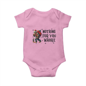 Funny Bigfoot Christmas Baby Onesie Nothing For You Whore Sasquatch TS14 Light Pink Print Your Wear
