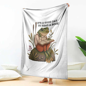 Frog Classic Books Throw Blanket It Is A Good Day To Read A Book TS14 Print Your Wear