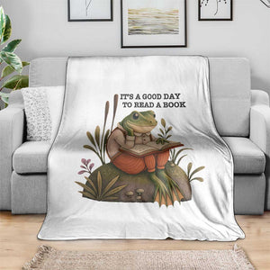 Frog Classic Books Throw Blanket It Is A Good Day To Read A Book TS14 Print Your Wear