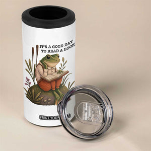 Frog Classic Books 4 in 1 Can Cooler Tumbler It Is A Good Day To Read A Book TS14 Print Your Wear